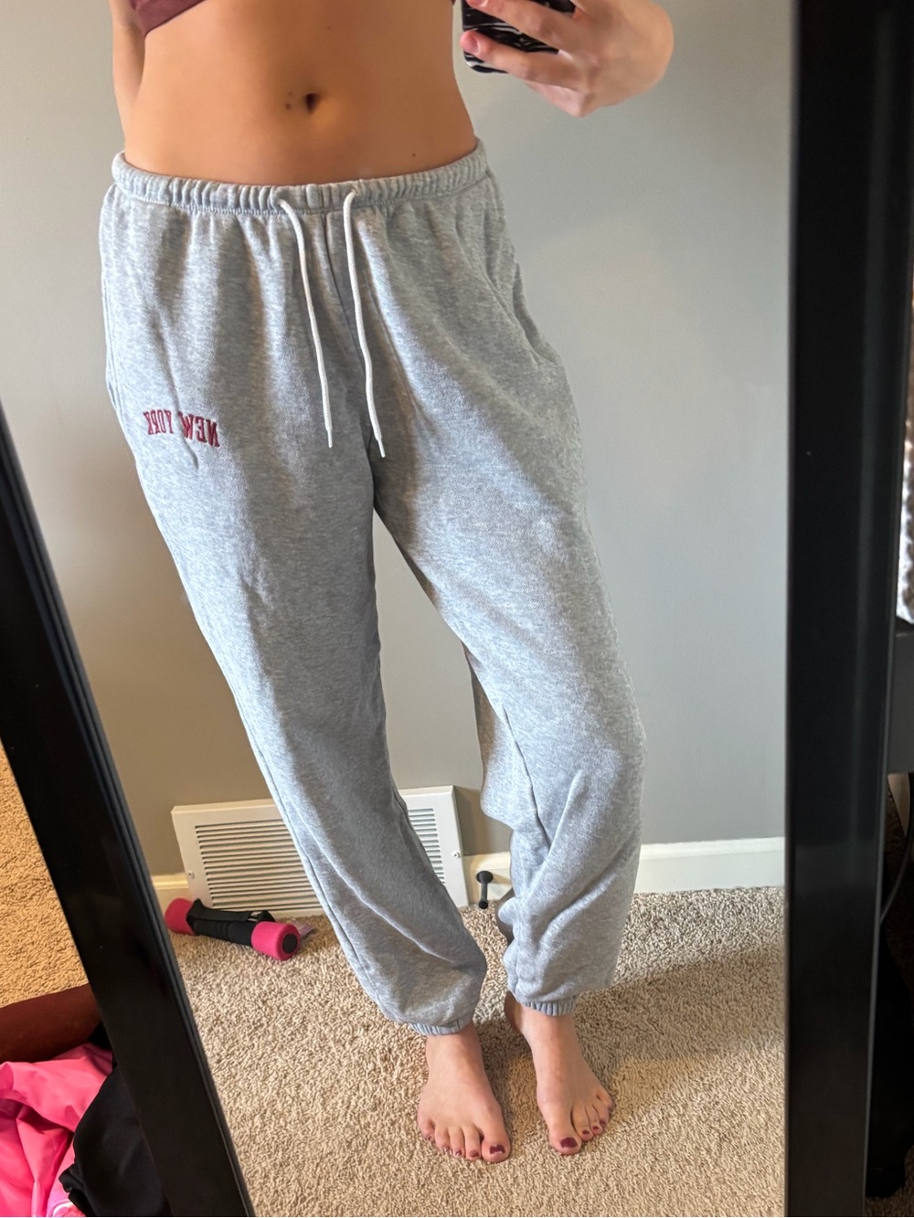 Brandy Melville Gray Fleece-Lined Sweatpants